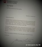 Poďakovanie Kancelárie prezidenta SR