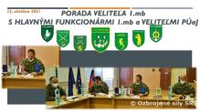 Prvá porada veliteľa 1.mb plukovníka Kollárika s veliteľmi priamo podriadených útvarov brigády